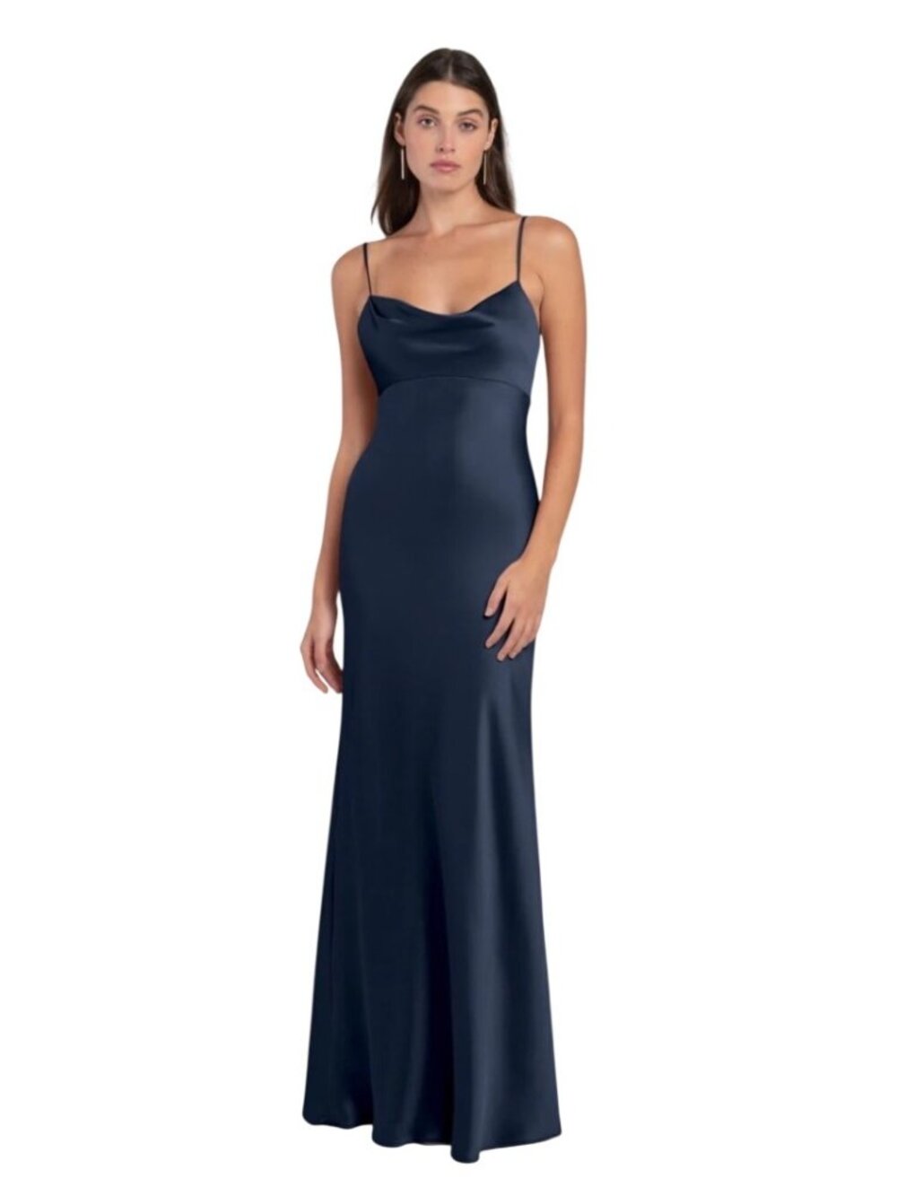 Jenny Yoo Addison french Blue slip dress Dress Size 6 Satin Maxi Gown event spec